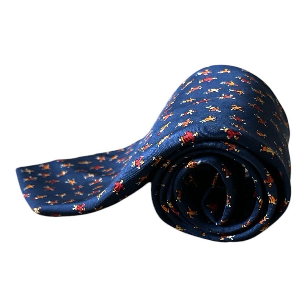 Salvatore Ferragamo Navy Blue Patterned Tie